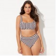 New large size 4XL bikini striped swimsuit women