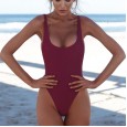 New bikini one-piece swimsuit sexy solid color swimsuit