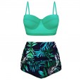 New sexy high waist printed bikini swimsuit conservative swimsuit