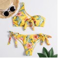 The new bikini swimsuit shoulder print seaside supplies split