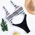 New monokini swimsuit one-piece striped printed colorblock bikini