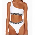 Swimsuit new bikini split zebra pattern one-piece swimsuit solid color