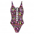 The new one-piece swimsuit with front and back lacing medium and large size one-piece swimsuit