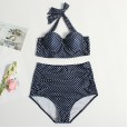 New bikini wave dot print wave dot color matching swimsuit women