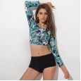 Sexy long-sleeved sports split bikini female swimsuit hot spring was thin swimsuit 87