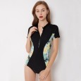 One-piece surf clothing short-sleeved female swimsuit hot spring swimsuit 9053