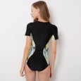 One-piece surf clothing short-sleeved female swimsuit hot spring swimsuit 9053