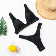 New bikini solid color sexy swimsuit female swimsuit