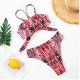 New bikini swimsuit with knotted print on chest