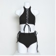 Women's new bikini braided rope hollow swimsuit