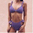 New bikini wavelet dot print sexy bandage swimsuit women