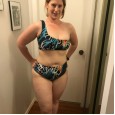 New bikini swimsuit single shoulder strap hair band print female swimsuit