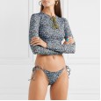 New bikini print long-sleeved swimsuit women