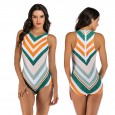 One-piece surfing suit sleeveless female swimsuit hot spring swimsuit diving suit 7722
