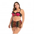 Large size bikini skirt underwire big cup ladies swimsuit swimwear 8804