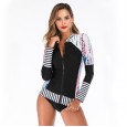 Split long-sleeved surfing suit sunscreen female swimsuit hot spring diving suit swimsuit 6623