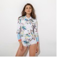 Sexy Siamese Lady Swimwear Hot Spring Surfing Diving Long Sleeve Swimwear 2164