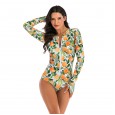 One-piece long-sleeved surfing suit sunscreen female swimsuit hot spring diving suit sexy swimsuit 7780