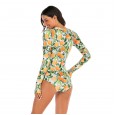 One-piece long-sleeved surfing suit sunscreen female swimsuit hot spring diving suit sexy swimsuit 7780