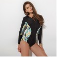 Sexy one-piece female swimsuit hot spring surfing diving long sleeve swimsuit 60