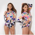Sexy Siamese Lady Swimwear Hot Spring Surfing Diving Long Sleeve Swimwear 2167