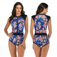 Surfing suit one-piece sleeveless female swimsuit hot spring swimsuit diving suit 7702
