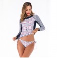 Split long-sleeved surfing suit sunscreen female swimsuit hot spring diving suit swimsuit 6601