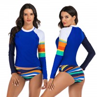 Split long-sleeved surf suit suit sunscreen female swimsuit hot spring diving suit swimsuit 7749