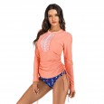 Split long-sleeved surf suit suit sunscreen female swimsuit hot spring diving suit swimsuit 7746