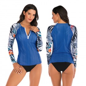 Leisure split long-sleeved surfing suit sunscreen female swimsuit hot spring diving suit swimsuit 7796