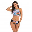 Sports vest split triangle bikini suit 7767