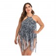 Siamese enlarged female swimsuit tassel big cup MM swimsuit 8831