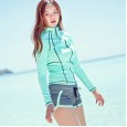 Female Split Flat Angle Long Sleeve Swimsuit Hot Spring Sunscreen Hot Spring Surfing Diving Leisure Swimwear 26