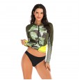 Leisure split long-sleeved surfing suit sunscreen female swimsuit hot spring diving suit swimsuit 7795