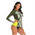Leisure split long-sleeved surfing suit sunscreen female swimsuit hot spring diving suit swimsuit 7795