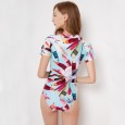 One-piece surf clothing short-sleeved female swimsuit hot spring swimsuit 9055