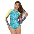 Sexy one-piece female swimsuit hot spring long-sleeved slim surfing diving suit swimsuit 90