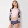 Split long-sleeved surfing suit female swimsuit hot spring swimsuit 9064