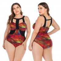 Siamese enlarged female swimsuit big cup MM swimsuit was thin 6674