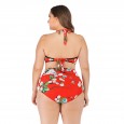 Plus size bikini gathered big cup ladies swimwear swimsuit 6662