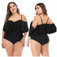 Siamese increase ladies swimsuit big cup MM big ruffled swimsuit 8844