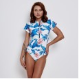 Sexy Siamese female swimsuit hot spring surfing suit diving short sleeve swimsuit 9540