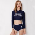 Split long-sleeved surfing suit female swimsuit hot spring swimsuit 9061