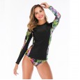 Split long-sleeved surfing suit sunscreen female swimsuit hot spring diving suit swimsuit 6602