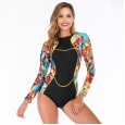 Siamese long-sleeved surfing suit sunscreen female swimsuit hot spring diving suit swimsuit 6627