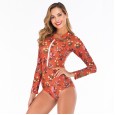 Siamese long-sleeved surfing suit sunscreen female swimsuit hot spring diving suit swimsuit 6633