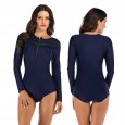 Surfing suit one-piece long-sleeved female swimsuit hot spring swimsuit diving suit 7732