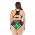 Plus size bikini gathered big cup ladies swimsuit swimsuit 6671