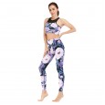 Fitness wear running print suit yoga suit tights barbie pants sports bra 048