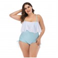 Siamese enlarged female swimsuit big cup MM big ruffled swimsuit 8843